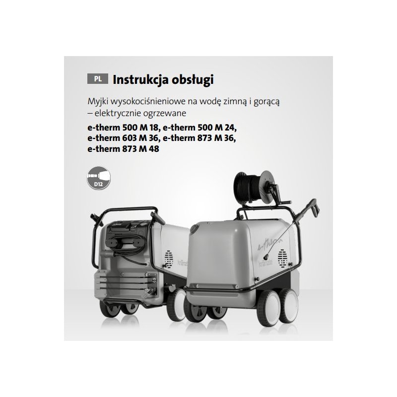 Instrukcja Obsługi Kranzle E-Therm – PDF, Dane Techniczne