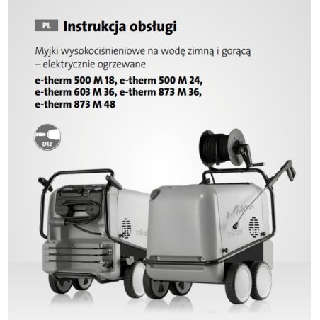 Instrukcja Obsługi Kranzle E-Therm – PDF, Dane Techniczne
