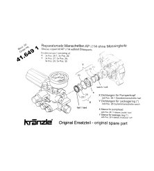 Kränzle 14 mm Pump Seal Kit for K-205T (41.649-1)