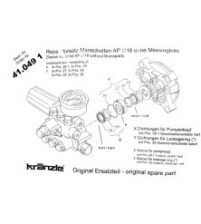 Sada tesnení čerpadla Kränzle 18 mm pre Profi/Quadro/THERM (410491)