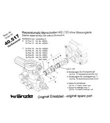 Sada tesnení čerpadla Kränzle 20 mm pre Quadro/THERM (40.517)