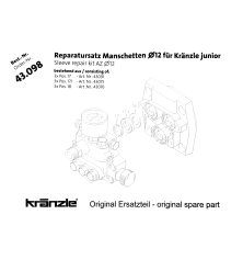 Zestaw uszczelek pompy KRANZLE Junior 120 – oryginał (43.098)