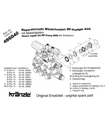 Sada tesnení čerpadla Kränzle RP pre Therm-RP (486040)