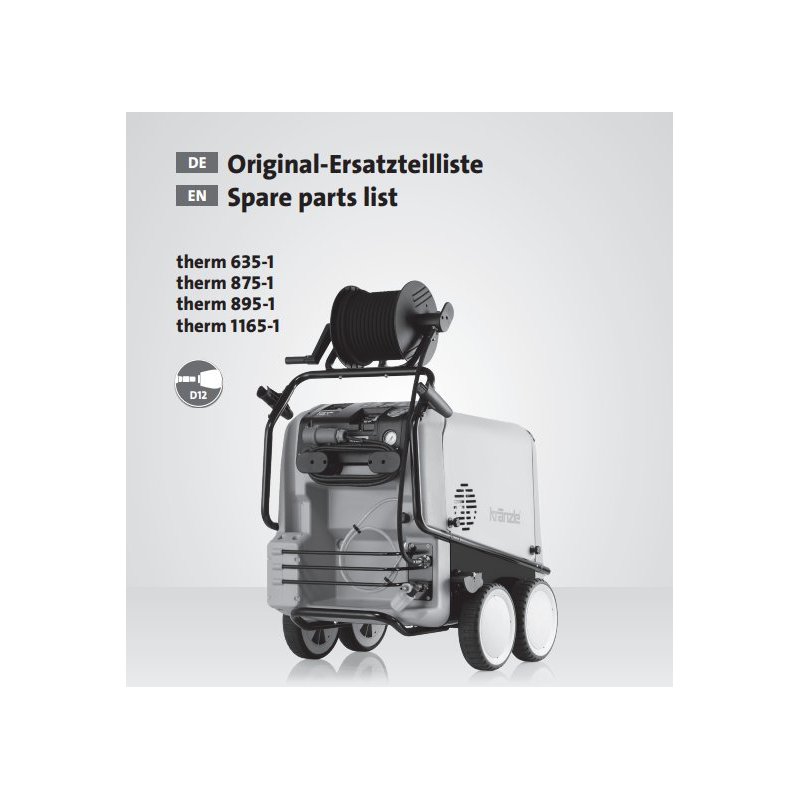 Części Kranzle Therm 635-1/875-1/895-1/1165-1 D12 – Oryginały i Zamienniki, Schematy