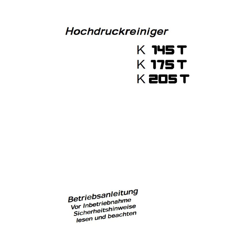 Instrukcja i Częśći Kranzle K 145/175/205 T