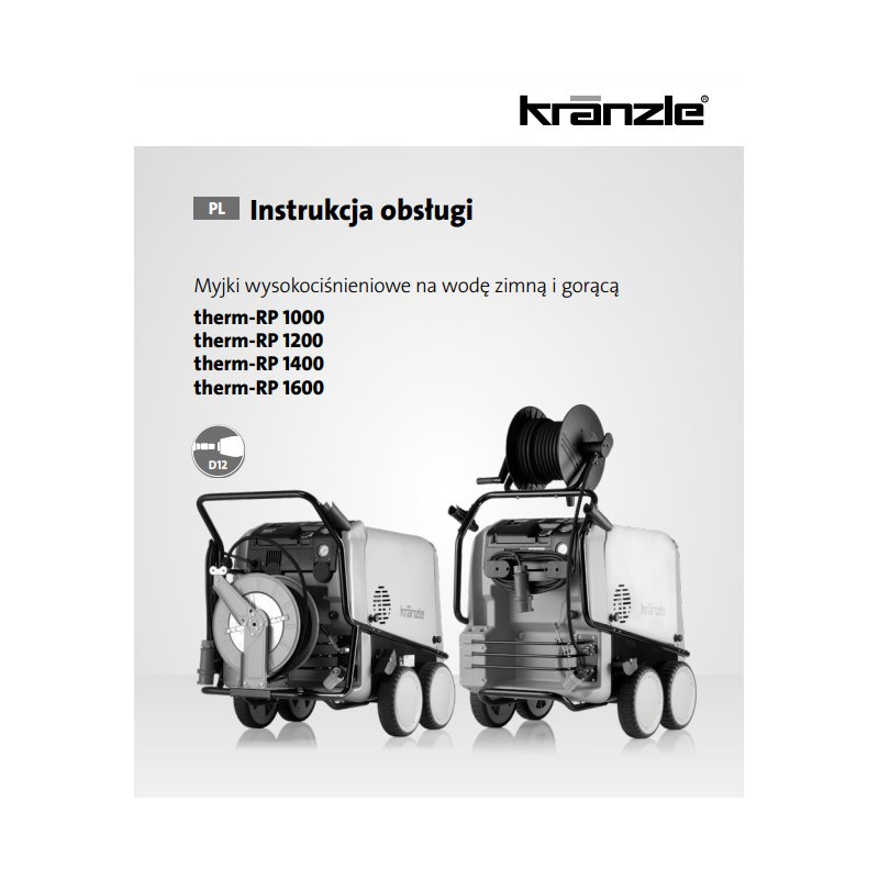 Instrukcja Obsługi Kranzle Therm-RP 1000/1200/1400/1600 – PDF, Dane Techniczne, Poradnik