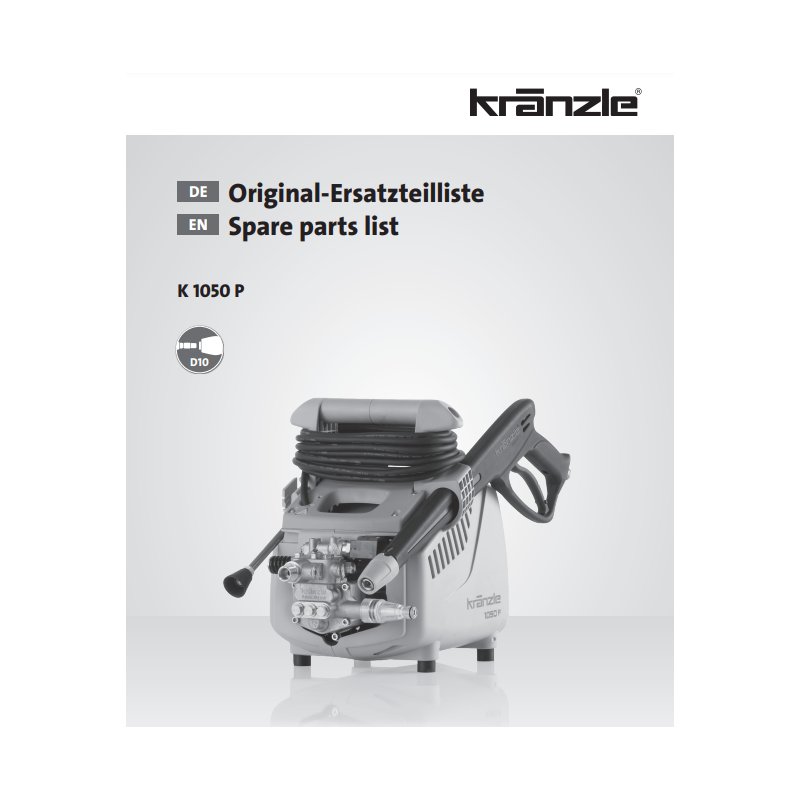 Części Kranzle 1050 P – Oryginały i Zamienniki, Schematy